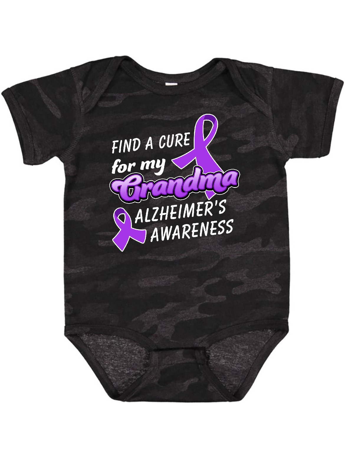 Inktastic Alzheimer s Awareness Find a Cure for my Grandma Gift Baby Boy or Baby Girl Bodysuit